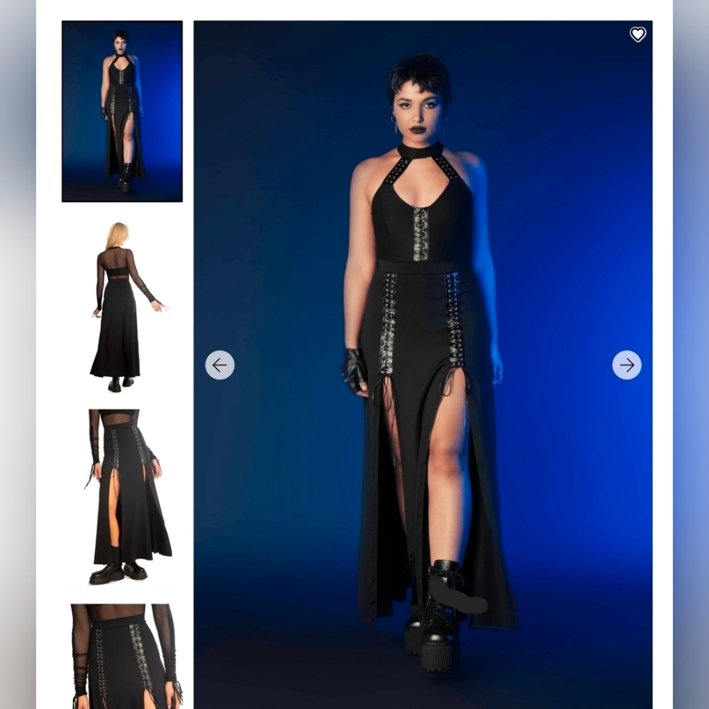 BM Matte Black Laced Split Skirt